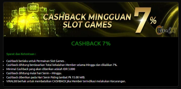 CASHBACK MINGGUAN 7%